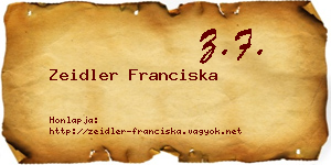 Zeidler Franciska névjegykártya